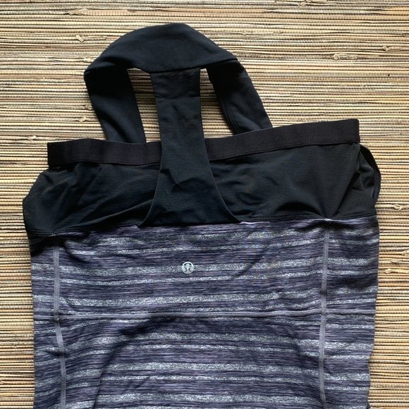 Lululemon Black Stripes Galore Scoop Neck Tank - Size 12 - Picture 3 of 4